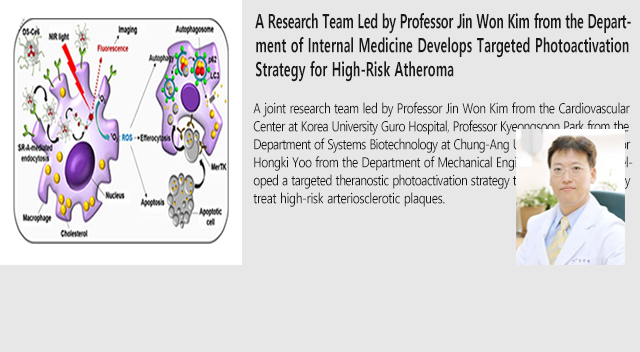 A Research Team Led by Professor Jin Won Kim from the Department of Internal Medicine Develops Targeted Photoactivation Strategy for High-Risk Atheroma